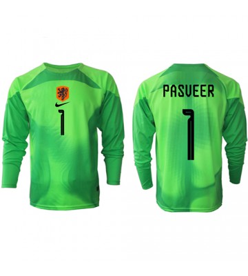 Nederland Remko Pasveer #1 Keeper Hjemmedrakt VM 2022 Langermet